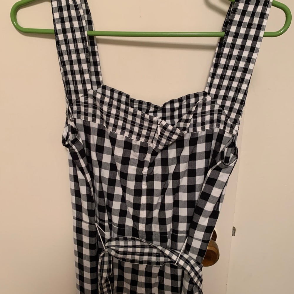 Madewell Black & White Gingham Tie-Waist Jumpsuit - Picture 6 of 9